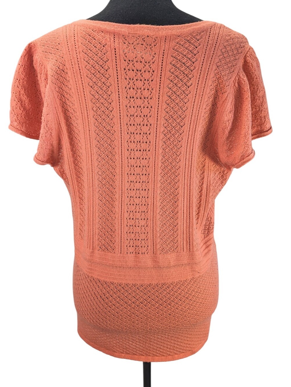 Torrid Coral Knit V-Neck Short Sleeve Top Plus Size 1X - Picture 2 of 6